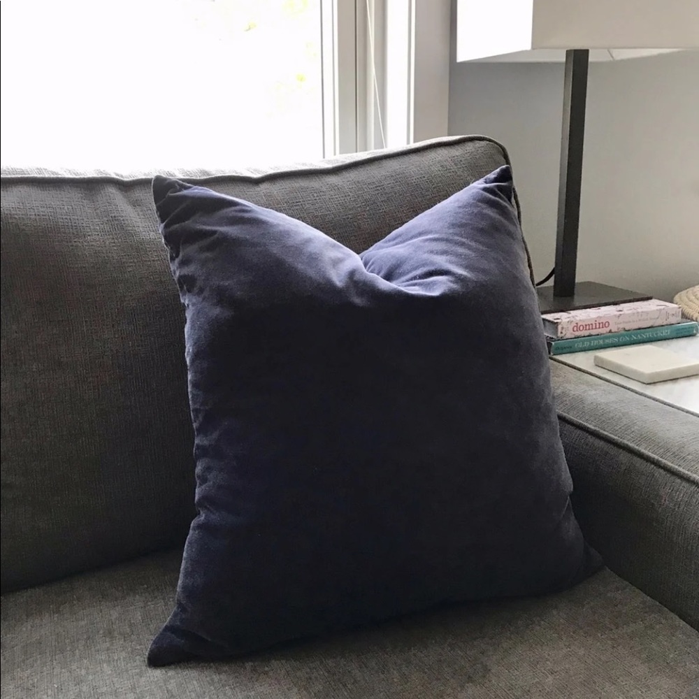 H&M Navy Blue Velvet Pillow Cover